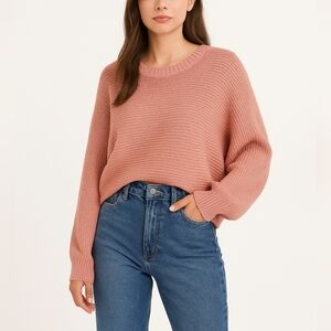 Z Supply Sz L Relaxed Knit Sweater Puffy Balloon Long Sleeve Soft Cozy Sweater